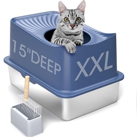 steel cat litter box|metal litter box with lid.